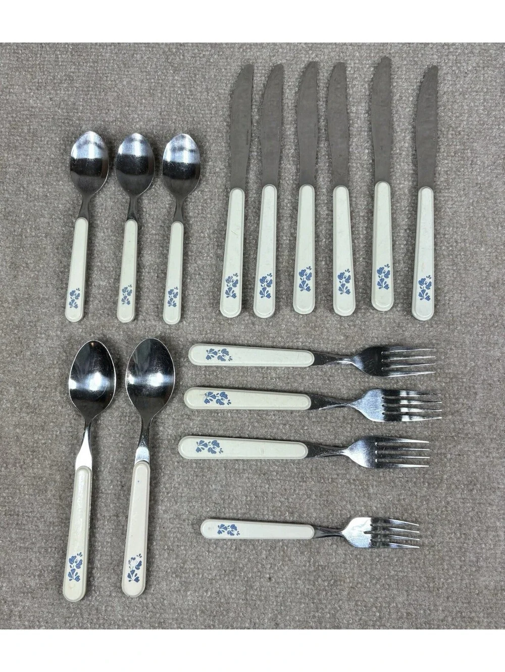 Vintage 15 Pcs Pfaltzgraff Stainless Flatware-Yorktowne-Silverware-Mixed Lot